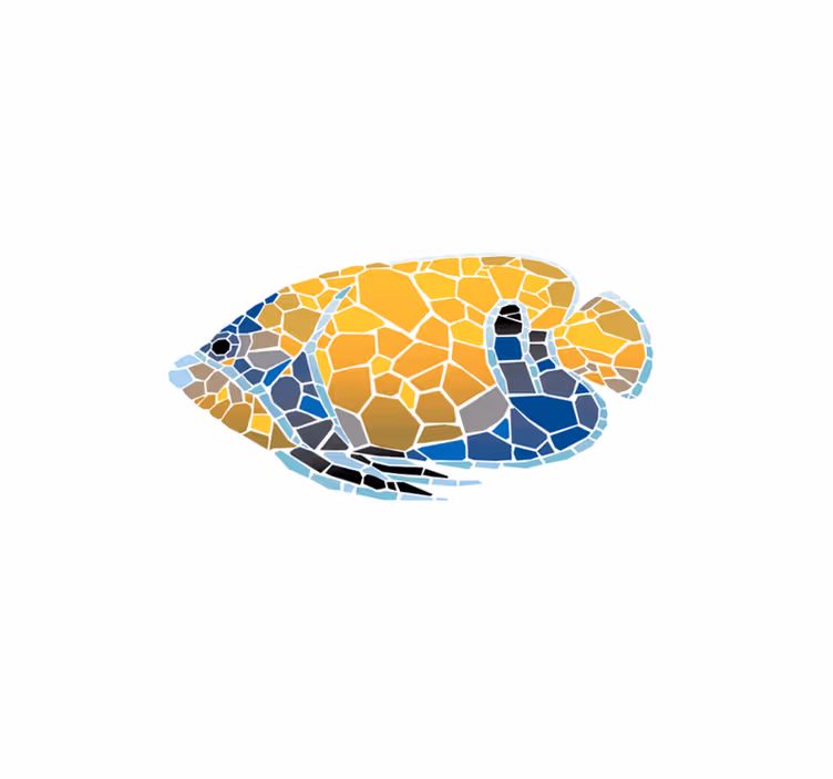 Individual mesa original ilustración de pez mosaico - TenVinilo