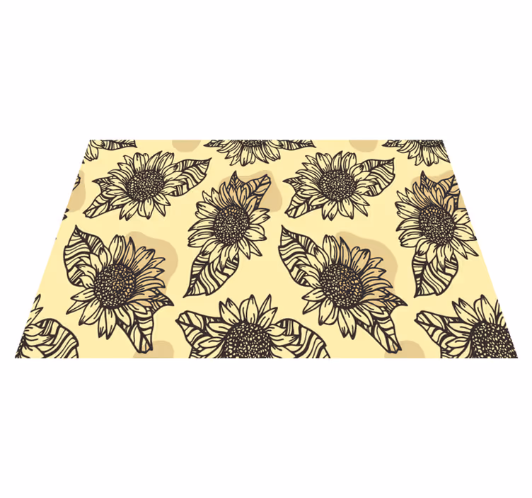 Manteles individuales elegantes Patrón de girasoles - TenVinilo