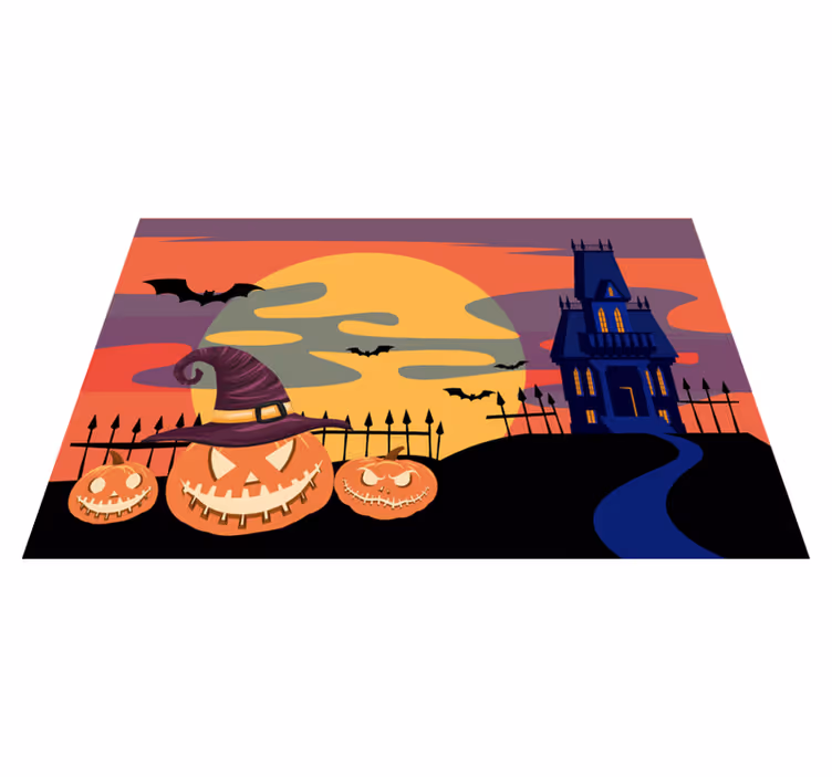 Individual mesa halloween escena de pesadilla con calabazas - TenVinilo