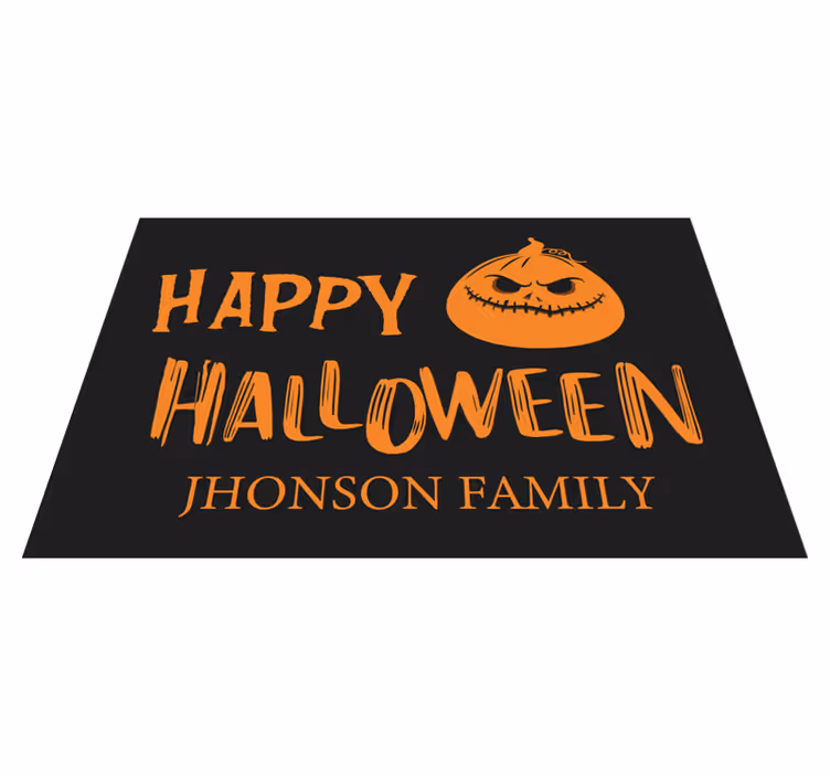 Mantel individual Halloween Feliz halloween nombre de la familia - TenVinilo
