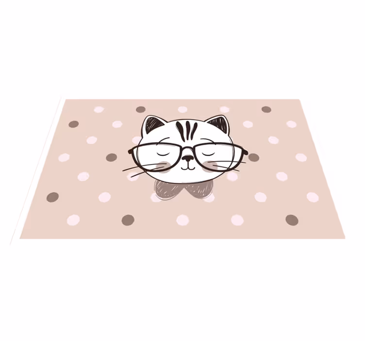 Individual mesa infantil gato con gafas - TenVinilo
