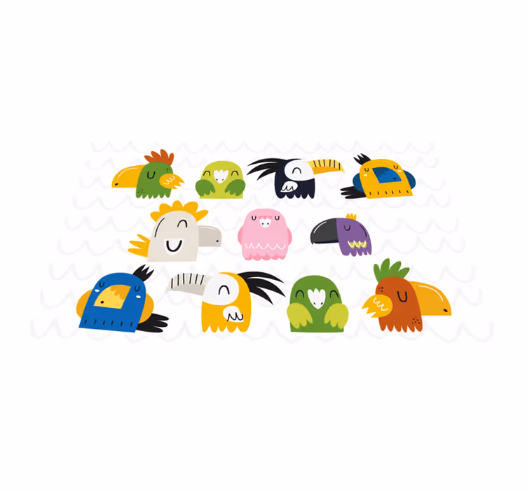 Mantel individual moderno Dibujos animados de aves exóticas - TenVinilo