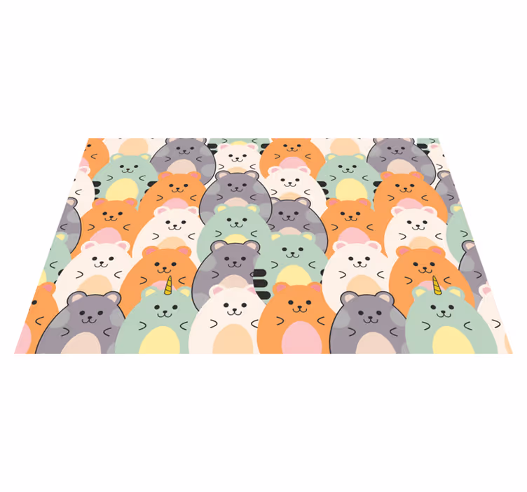 Individual mesa infantil caras de animales adorables - TenVinilo