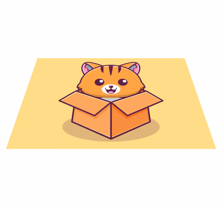 Mantel individual infantil Gato en caja - TenVinilo