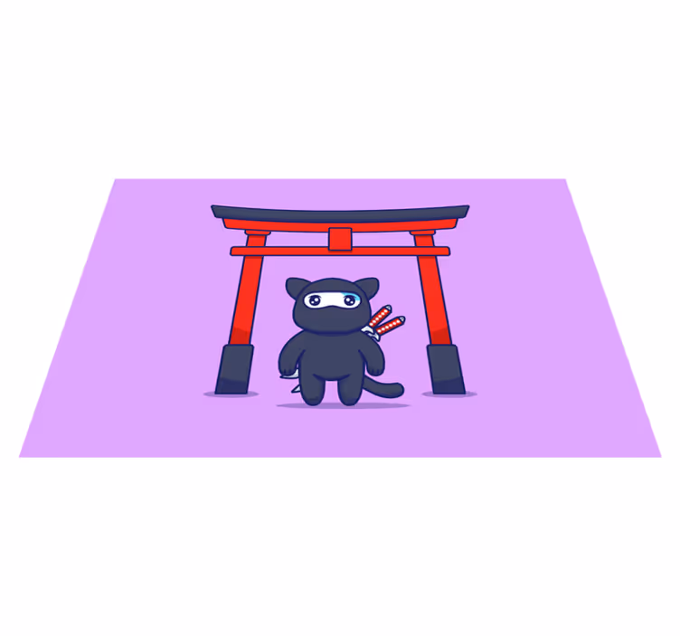 Mantel individual infantil Gato ninja - TenVinilo