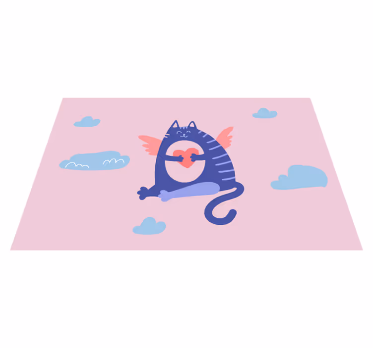 Individual mesa infantil gato volador con corazón - TenVinilo