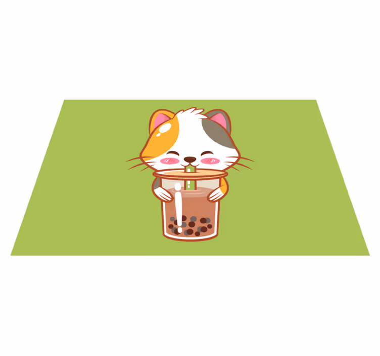 Mantel individual infantil Gato bebiendo chocolate - TenVinilo