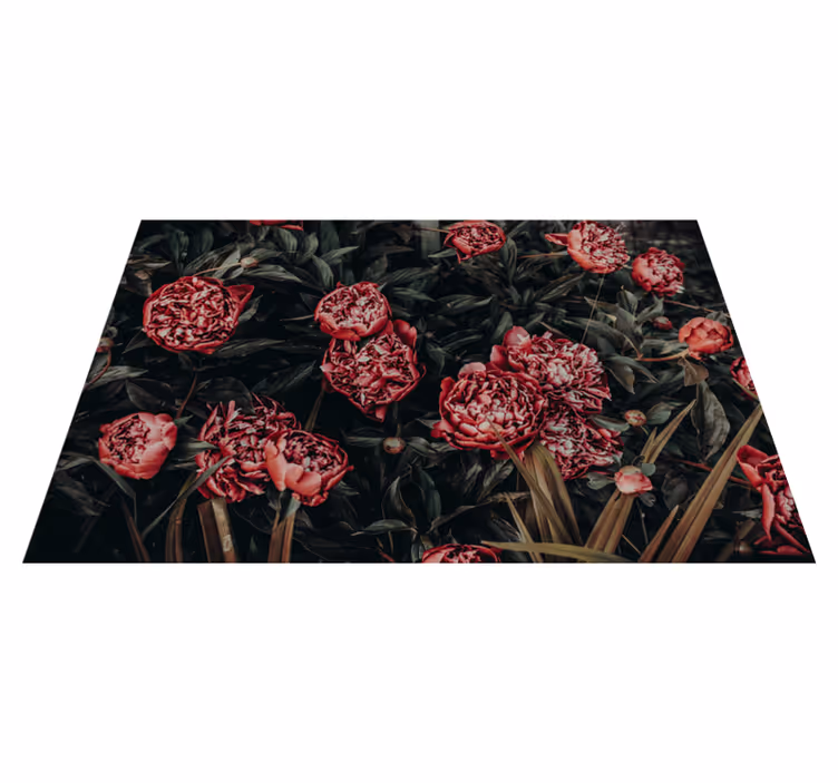 Individual de mesa patrón exhibición floral vibrante - TenVinilo
