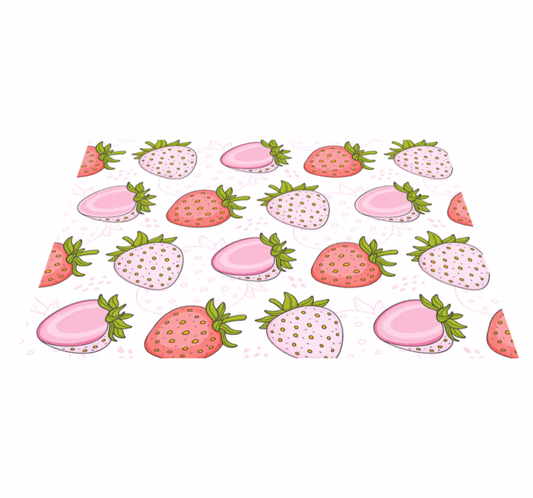 Individual mesa original patrón de fresas rosadas - TenVinilo