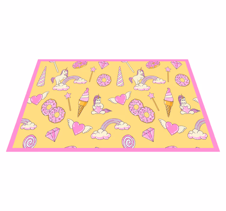 Individual mesa infantil juego de unicornios juguetón - TenVinilo