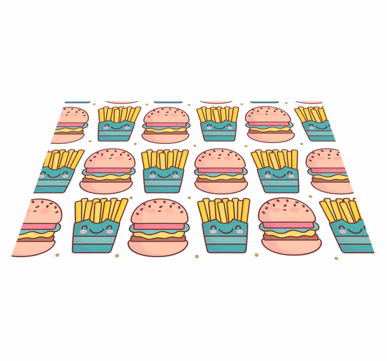 Individual mesa infantil patrón de hamburguesas felices - TenVinilo