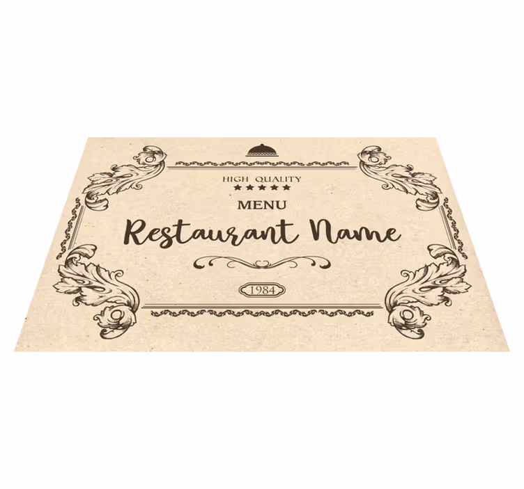 Mantel individual restaurante Beige personalizable con utensilios - TenVinilo