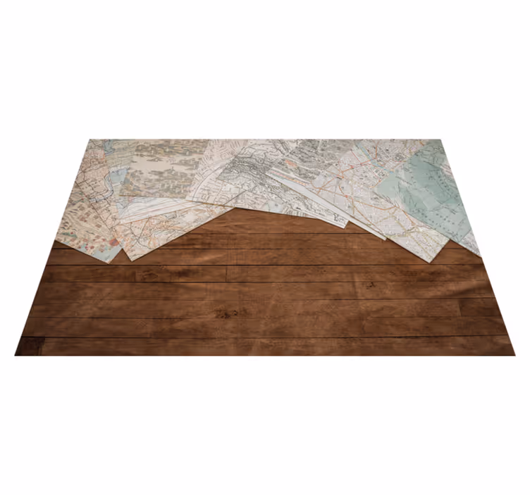 Individual de mesa patrón capas de mapa vintage - TenVinilo