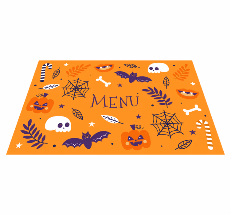 Individual mesa halloween menú de halloween espeluznante - TenVinilo