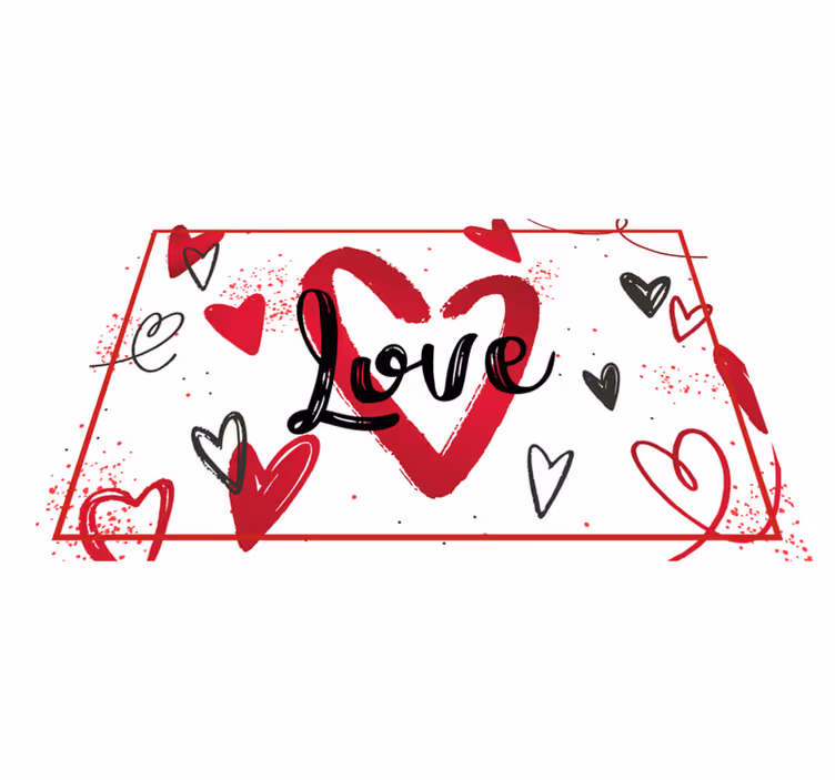 Individual de mesa frase diseño corazón amor - TenVinilo