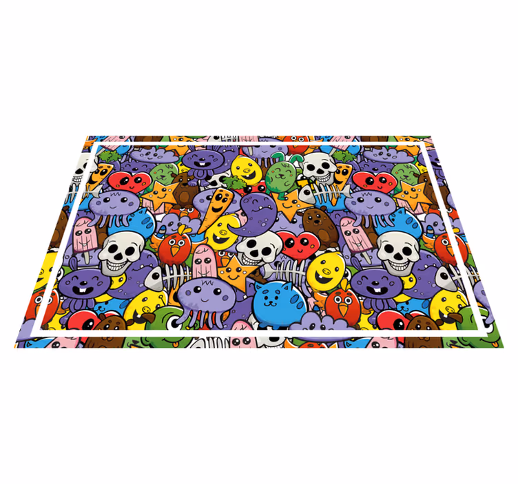 Individual mesa infantil personajes de dibujos coloridos - TenVinilo