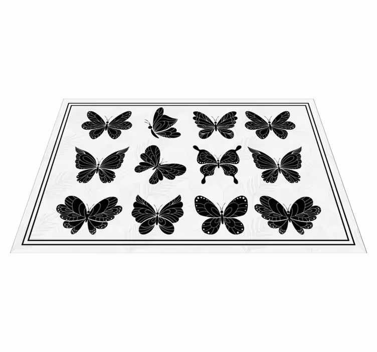 Grupo negro de mariposas manteles individuales - TenVinilo