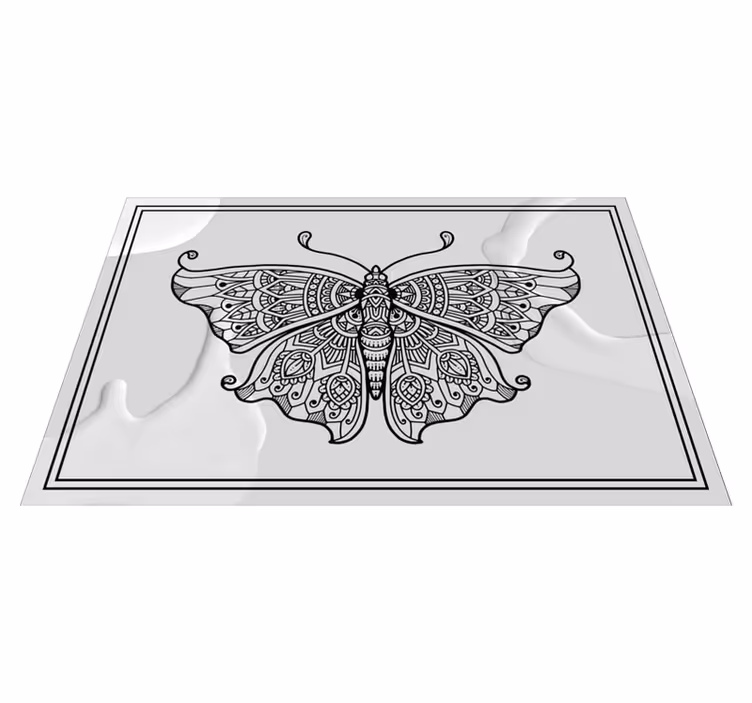 Individual mesa original patrón de mariposas intrincado - TenVinilo