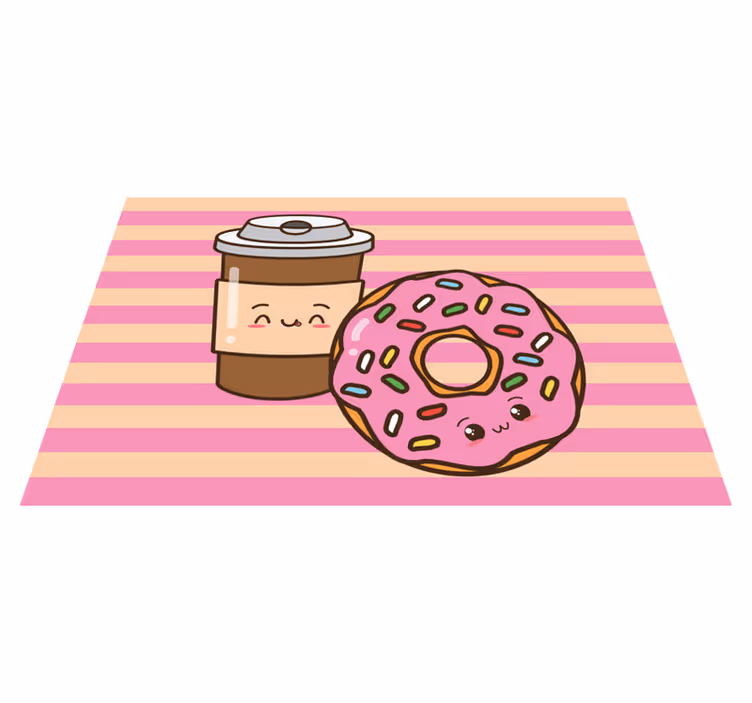 Individual mesa infantil donut de café lindo - TenVinilo