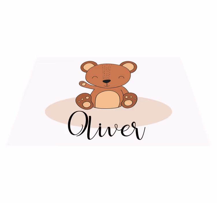 Mantel individual personalizable Lindo osito de peluche con nombr - TenVinilo