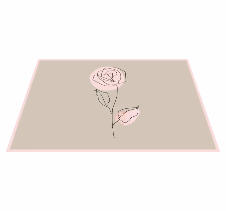 Individual mesa moderno contorno de rosa elegante - TenVinilo