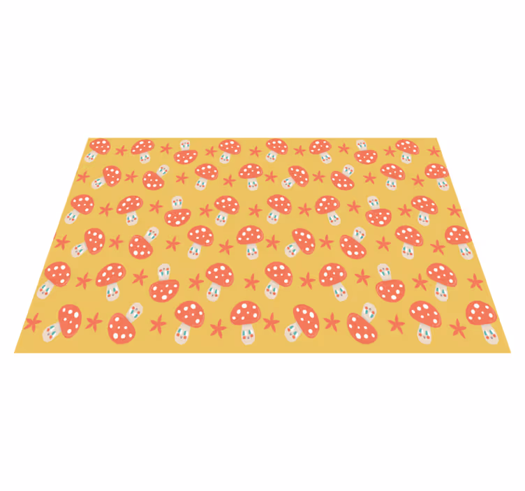 Mantel individual infantil Amarillo con patrón de setas - TenVinilo