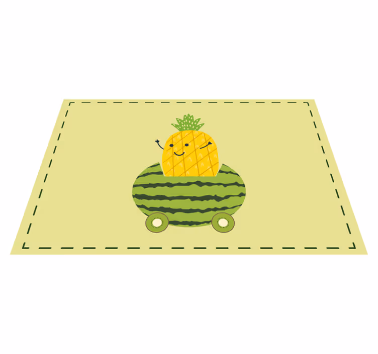 Individual mesa infantil vehículo de piña y sandía - TenVinilo