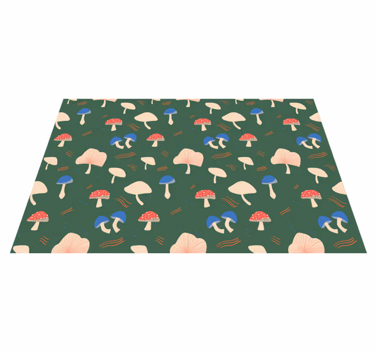 Individual mesa original estampado de hongos vivos - TenVinilo