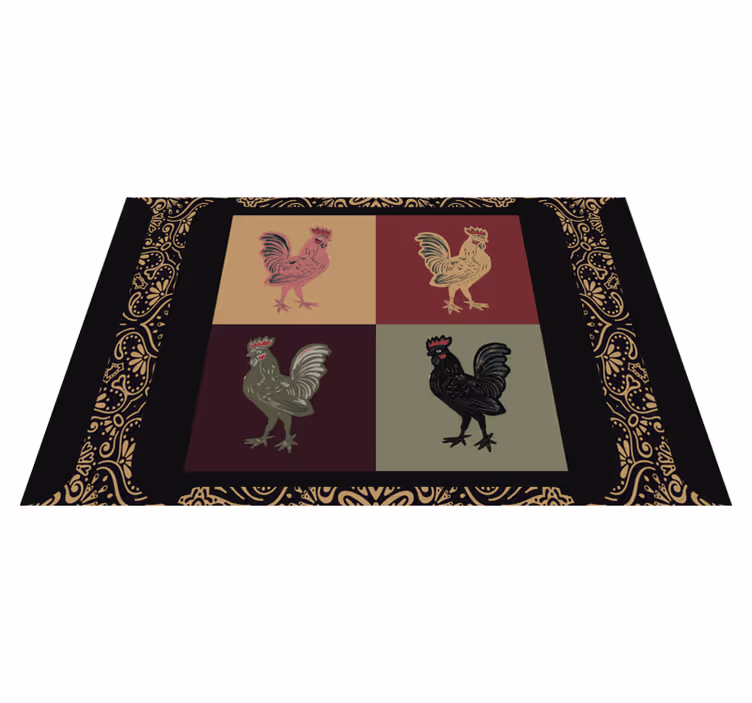 Individual mesa original motivos de gallo vibrantes - TenVinilo