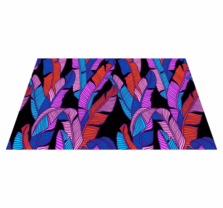 Individual de mesa patrón motivos de hojas coloridas - TenVinilo