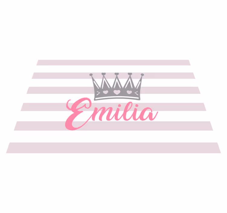 Mantel individual personalizable Corona de plata con nombre rosa - TenVinilo