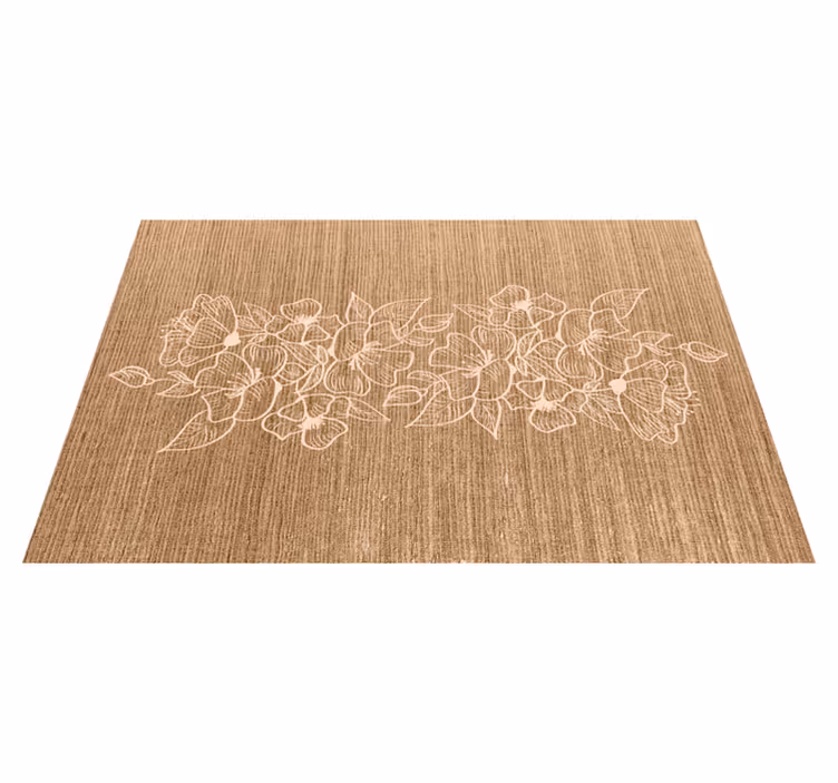 Individual de mesa patrón superficie floral en relieve - TenVinilo
