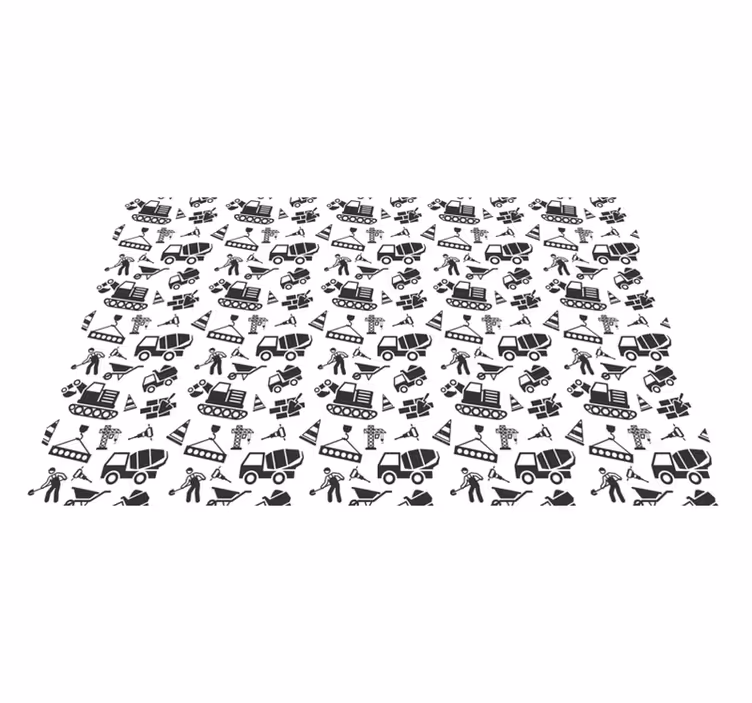 Individual mesa infantil con estampados de construcción - TenVinilo