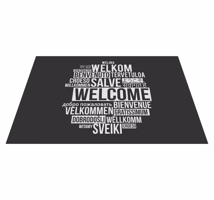 Individual de mesa frase bienvenida diseño multilingüe - TenVinilo