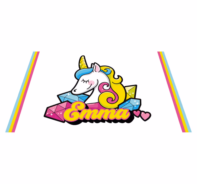 Individual mesa infantil tema gemas de unicornio - TenVinilo