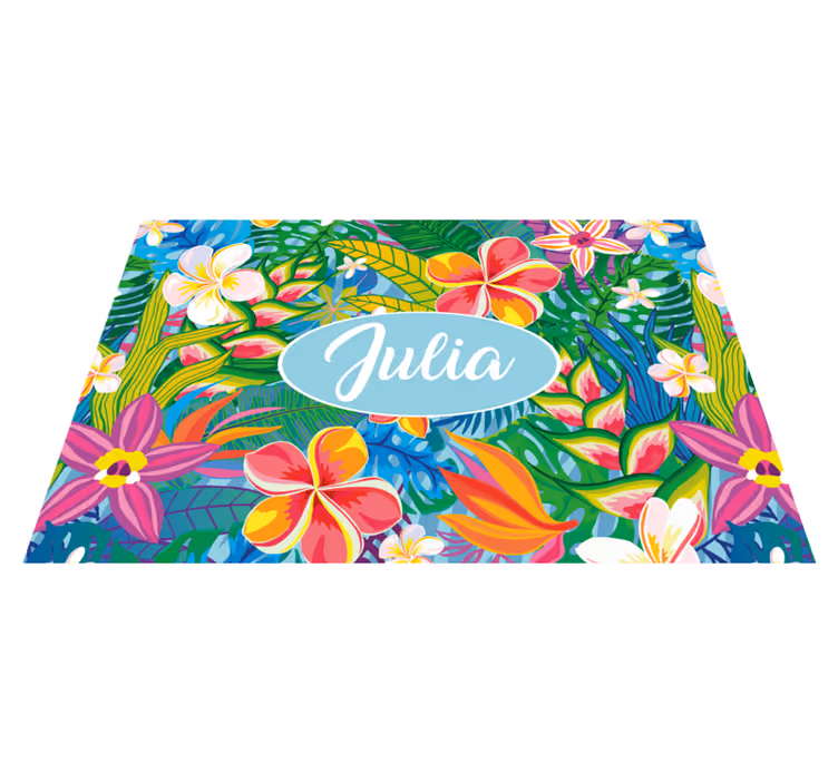 Individual mesa personalizable floral tropical - TenVinilo