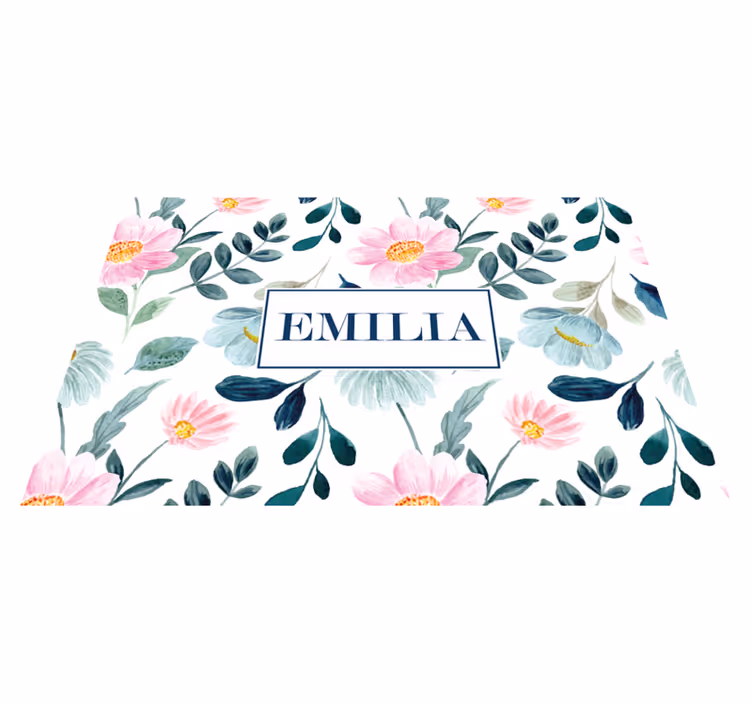 Individual mesa personalizable floral personalizado - TenVinilo