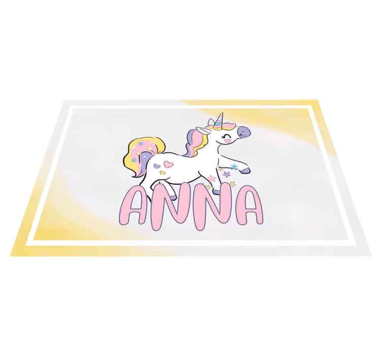 Individual mesa infantil unicornio con corazones - TenVinilo