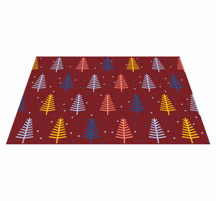 Individual mesa navideño patrón de Árbol colorido - TenVinilo