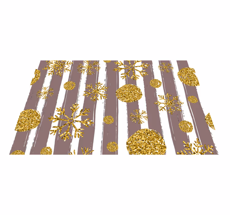 Individual mesa navideño copos de nieve dorados - TenVinilo