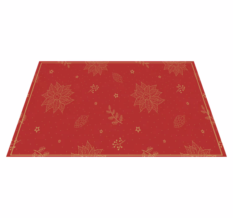 Individual mesa navideño patrón floral festivo - TenVinilo