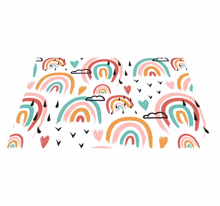 Mantel individual infantil Patrón de arco iris minimalista acuare - TenVinilo