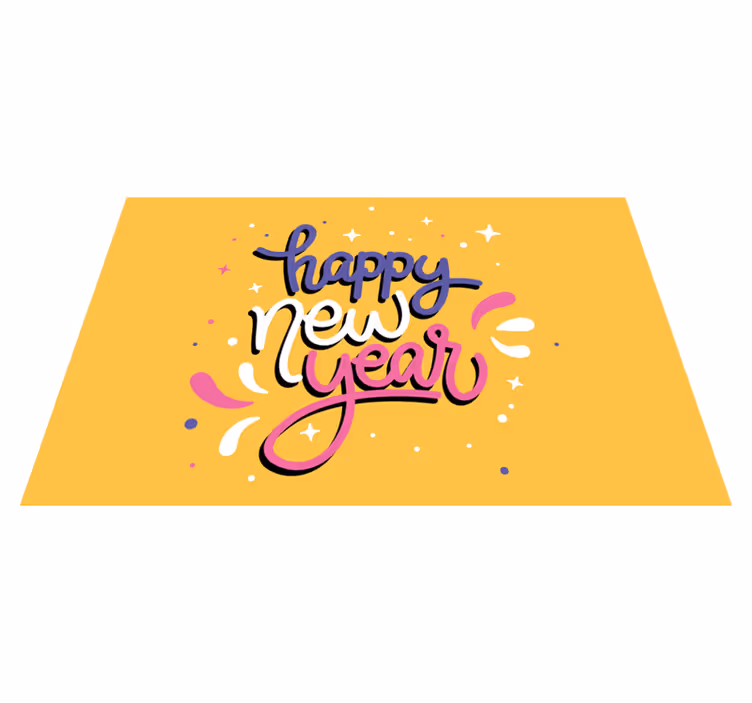 Individual mesa navideño tipografía feliz año nuevo - TenVinilo