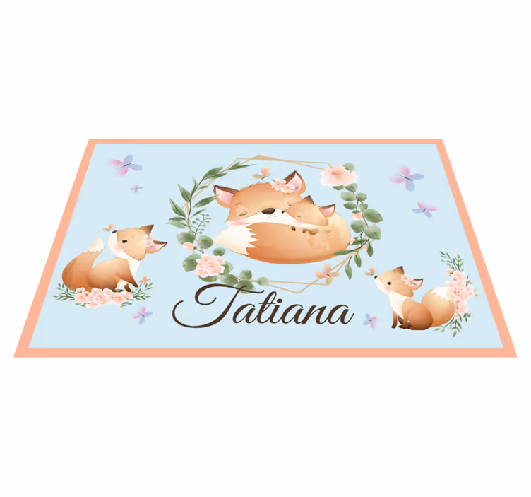 Individual mesa infantil familia de zorros adorables - TenVinilo