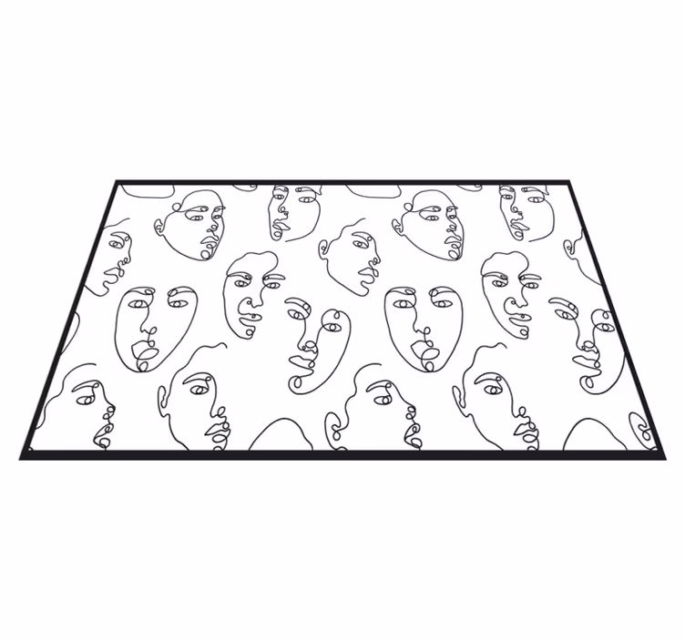 Individual mesa moderno dibujo lineal abstracto - TenVinilo
