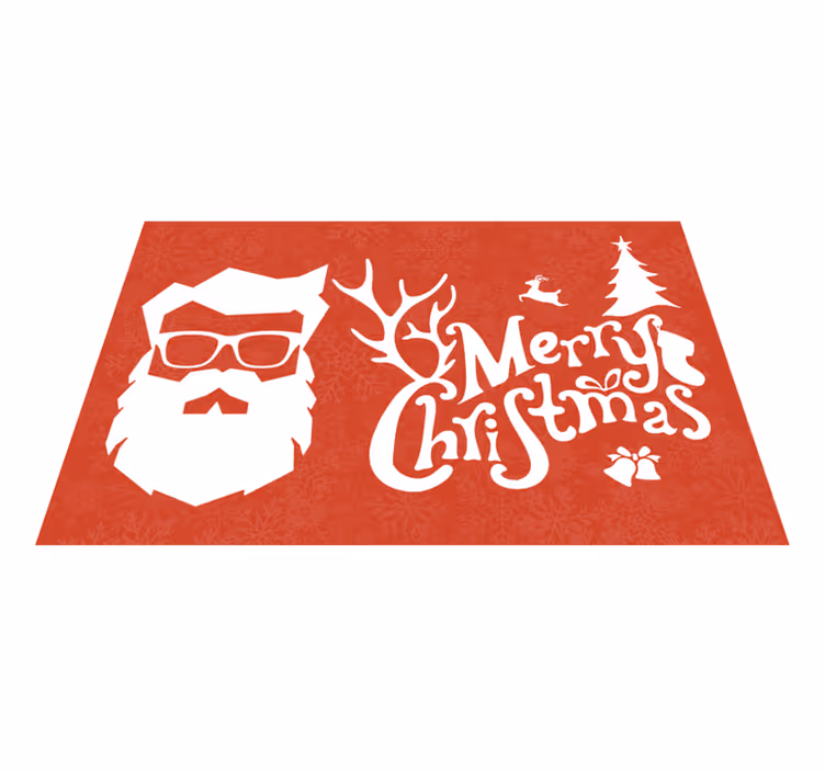 Individual mesa navideño santa con gafas - TenVinilo