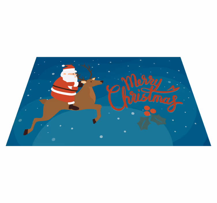 Mantel individual navideño Santa claus con diseño de renos - TenVinilo