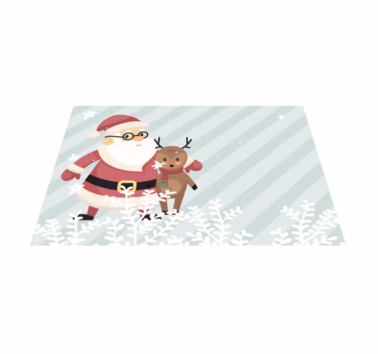 Individual mesa navideño santa con renos - TenVinilo