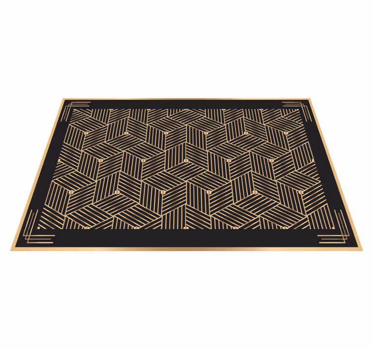 Mantel individual elegante Patrón decorativo geométrico dorado - TenVinilo