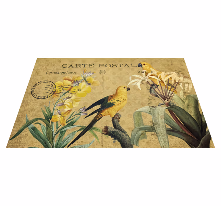 Individual mesa original tarjeta postal vintage floral - TenVinilo
